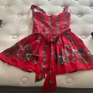 FARM Rio Red Floral Mini Dress